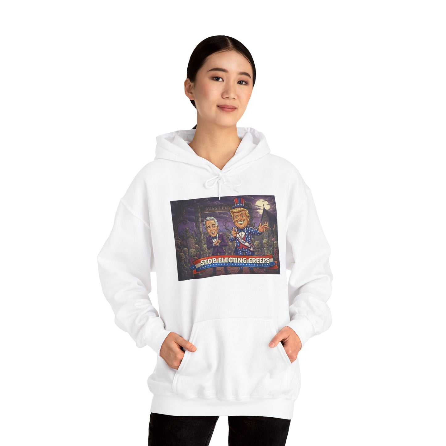 Patriotic Campfire Hoodie — 'Land of the Free' Vintage Americana Design