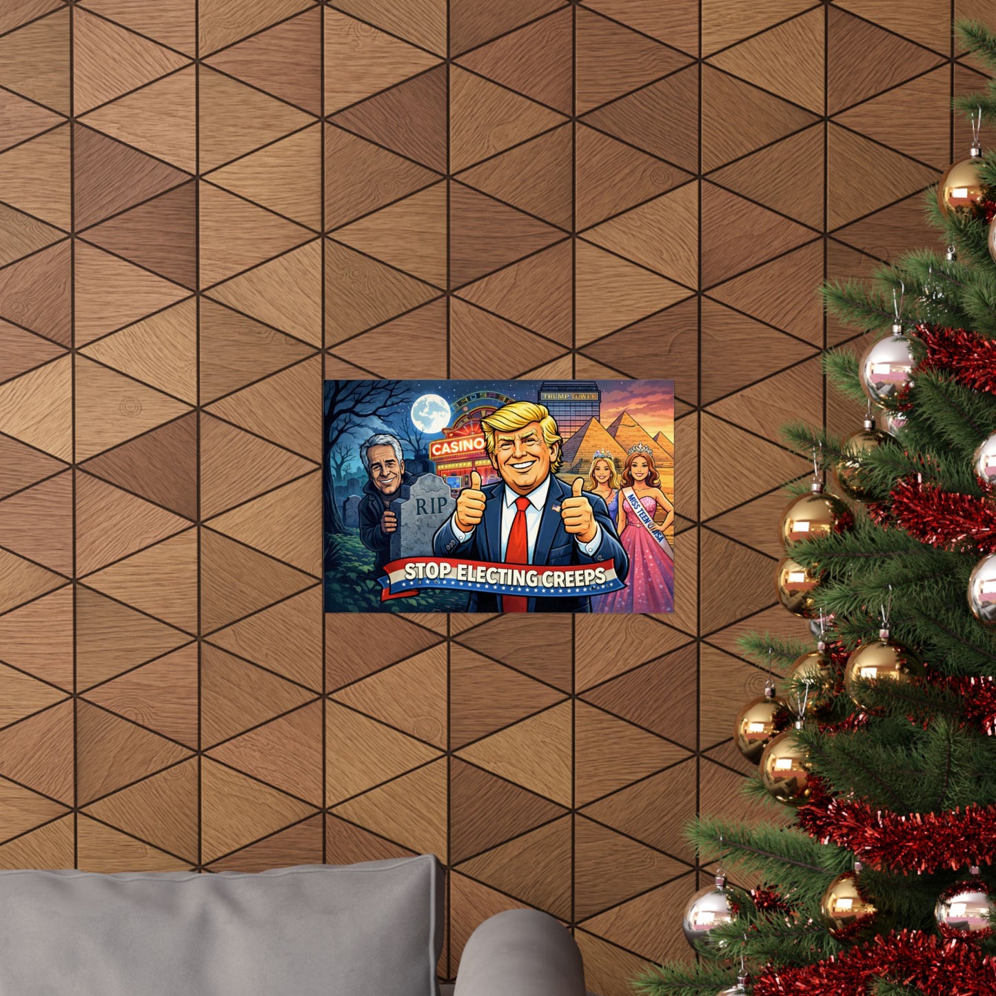 Political Poster – "Stop Electing Creeps" Matte Horizontal Print