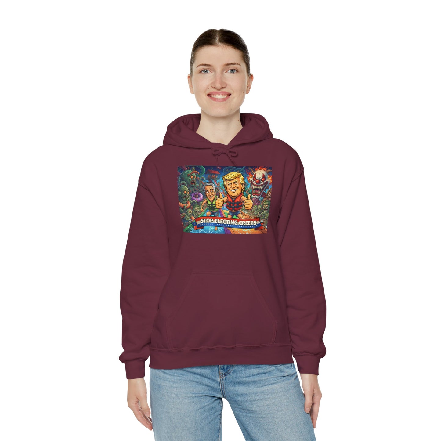 Stop Selecting Creeps Hoodie — Satirical Political Graphic Pullover