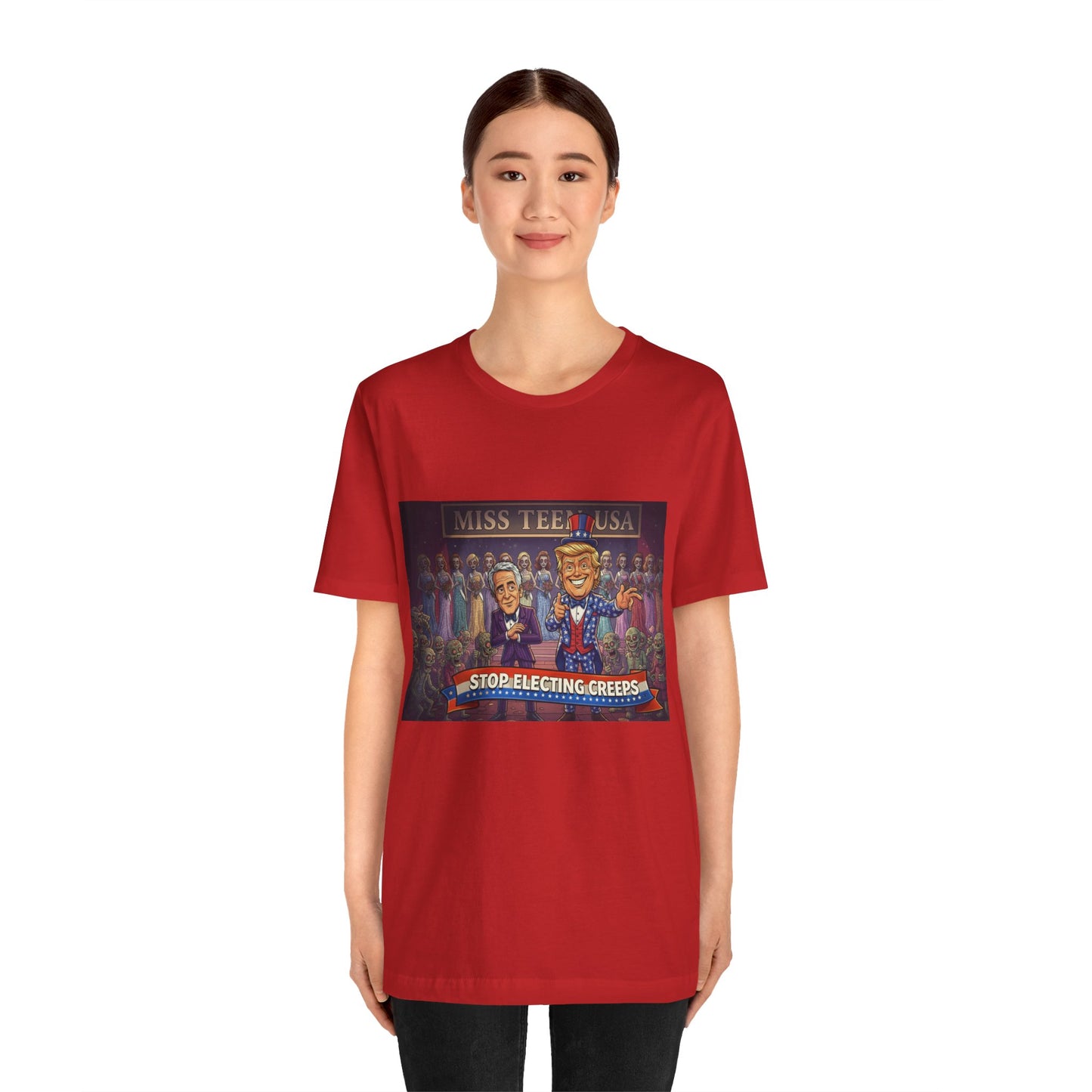 Political Satire Tee – "Stop Electing Creeps" Graphic Shirt