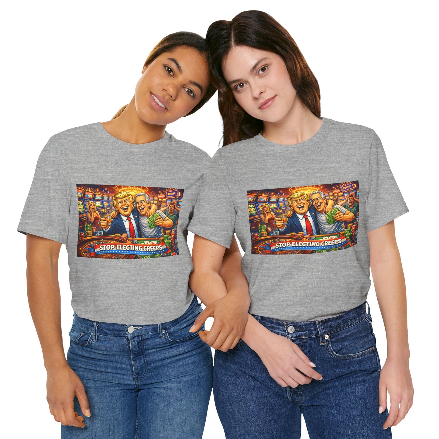 Stop Electing Creeps Graphic Tee — Political Satire T‑Shirt
