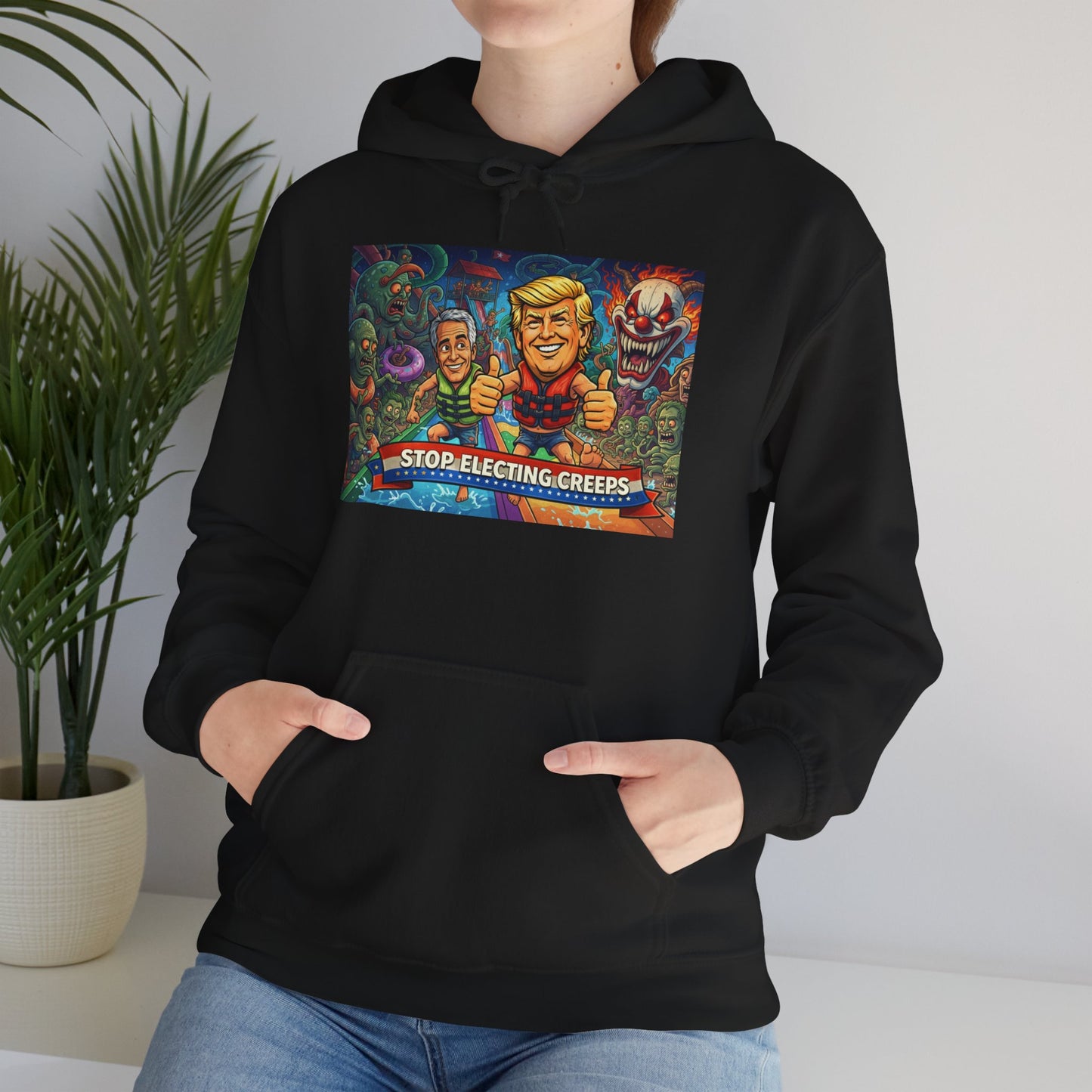 Stop Selecting Creeps Hoodie — Satirical Political Graphic Pullover