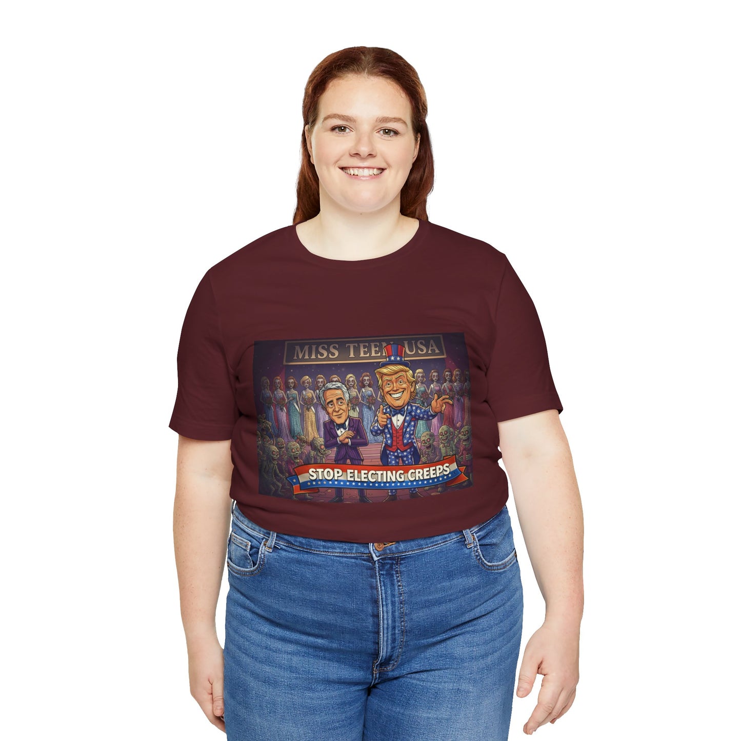 Political Satire Tee – "Stop Electing Creeps" Graphic Shirt