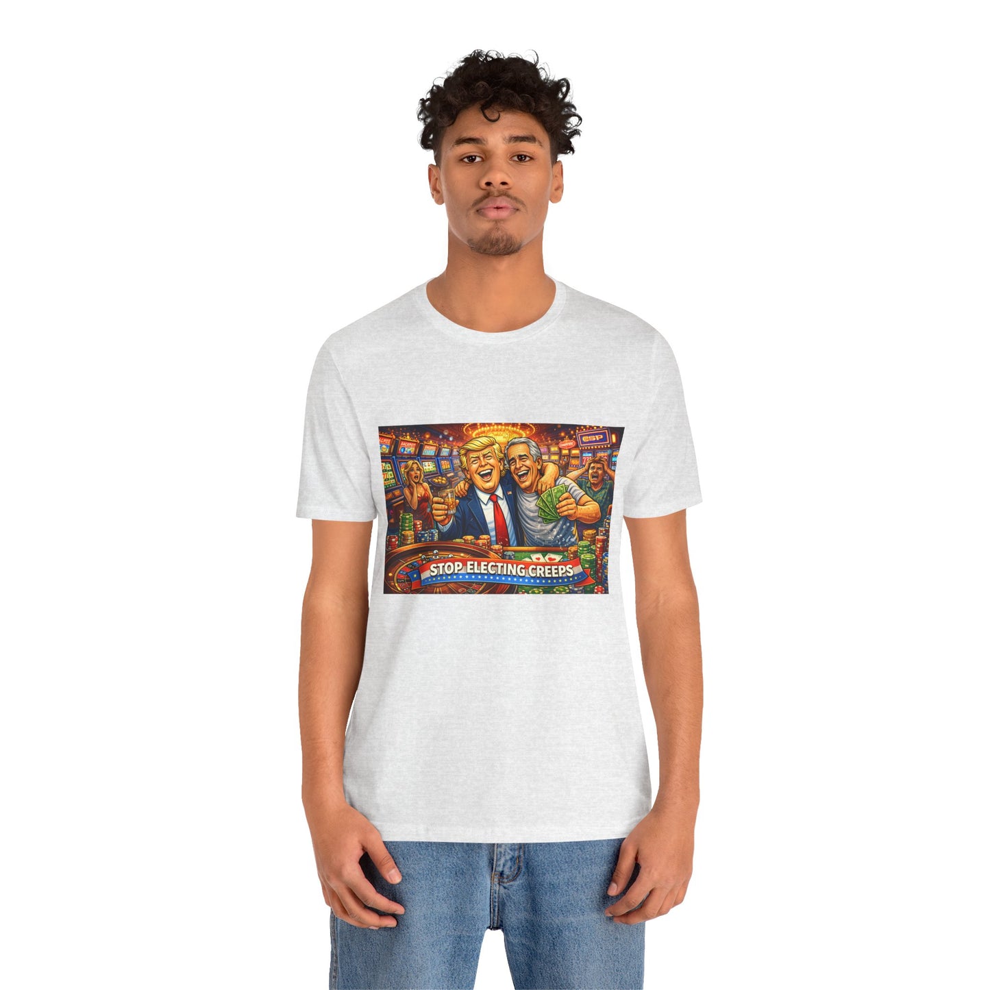 Stop Electing Creeps Graphic Tee — Political Satire T‑Shirt
