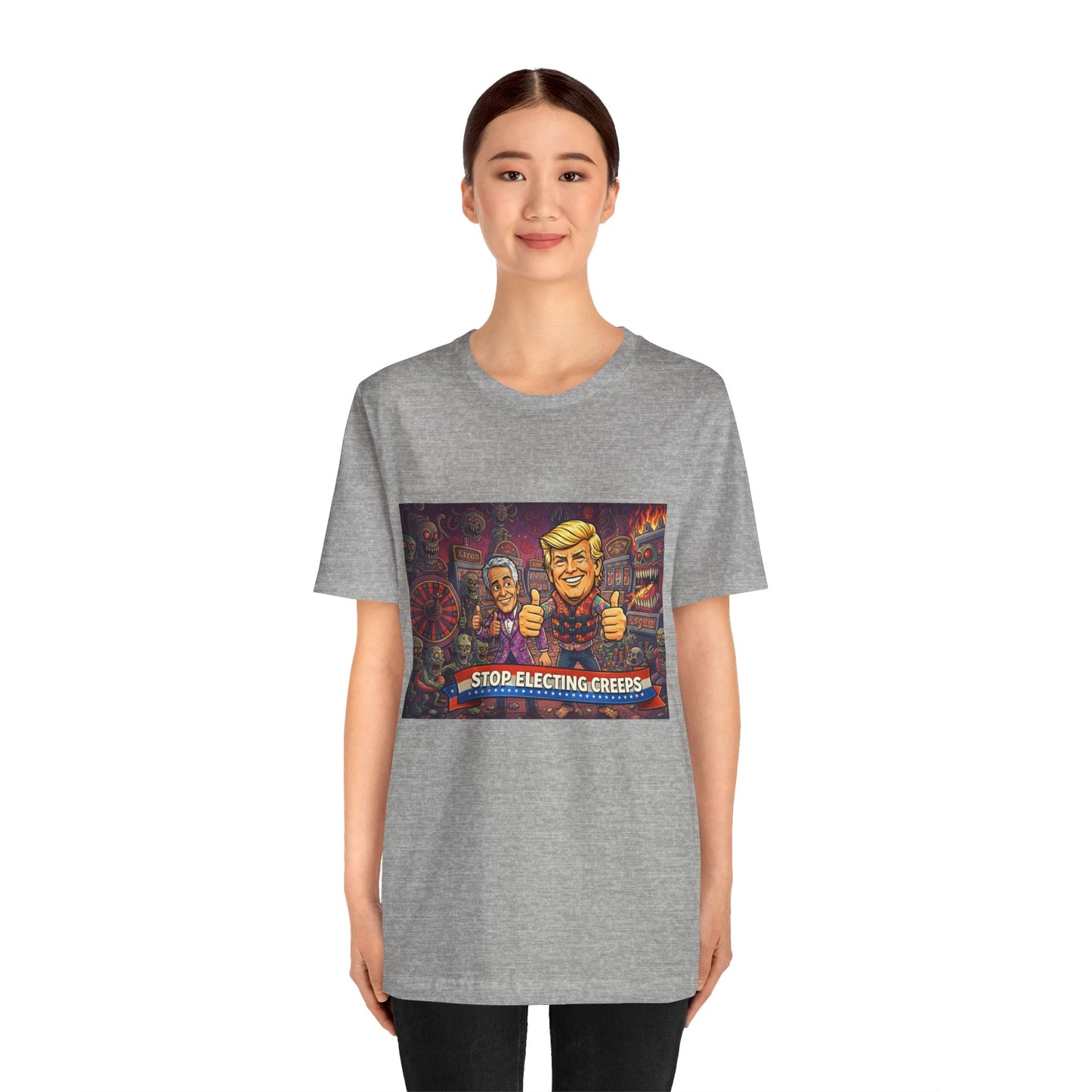 Political Satire Tee — "Stop Electing Creeps" Graphic Shirt