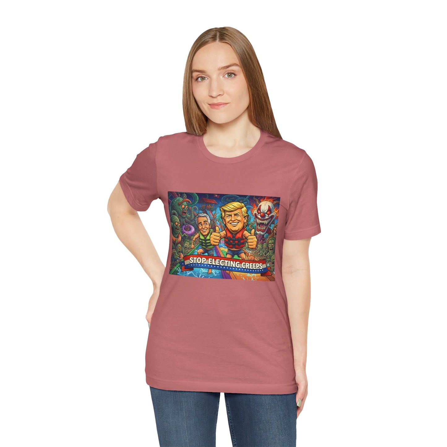 Political Graphic Tee — "Stop Electing Creeps" Bold Protest T‑Shirt