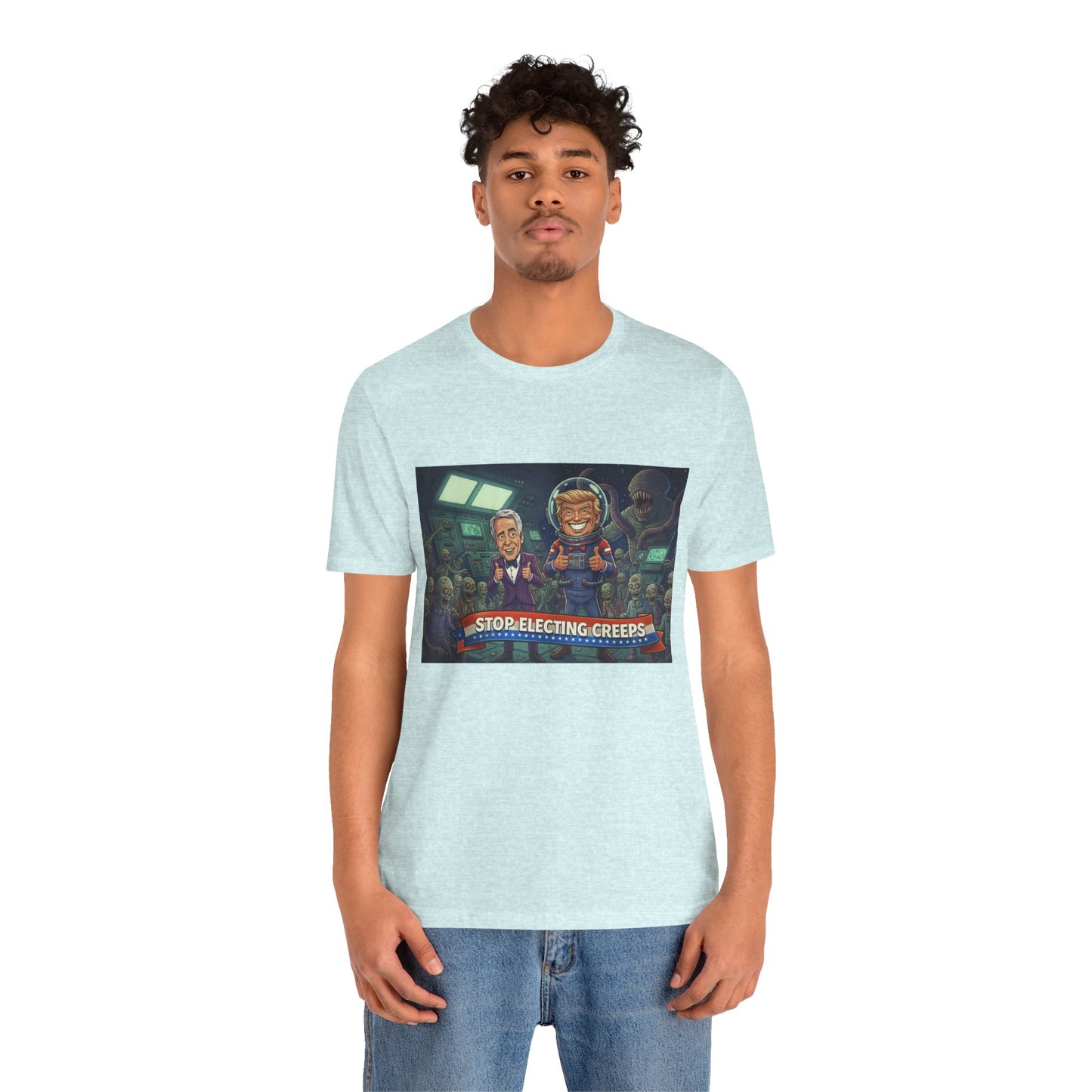 Political Satire Tee — “Stop Electing Creeps” Graphic Shirt