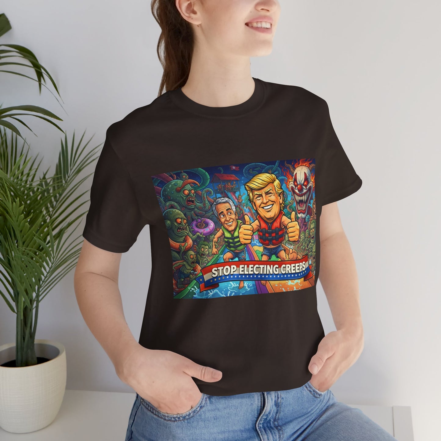Political Graphic Tee — "Stop Electing Creeps" Bold Protest T‑Shirt