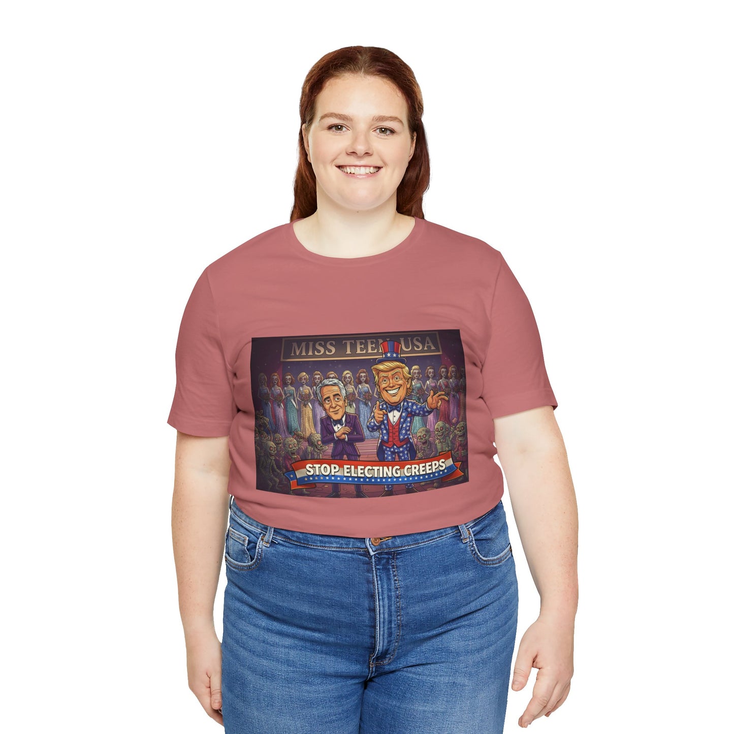 Political Satire Tee – "Stop Electing Creeps" Graphic Shirt