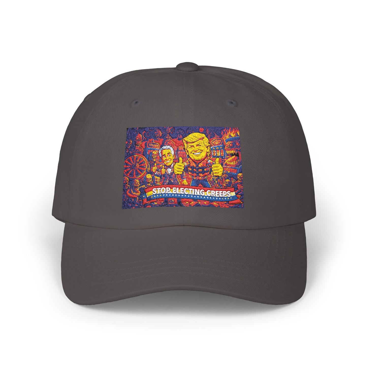 Dad Cap — Colorful Mosaic Cartoon Patch "Doing A Racing Green"
