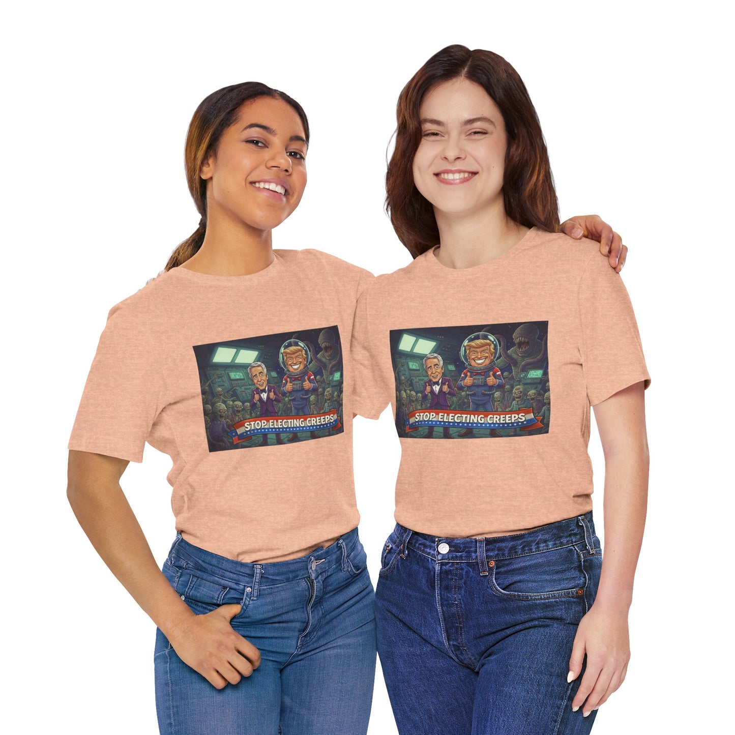 Political Satire Tee — “Stop Electing Creeps” Graphic Shirt