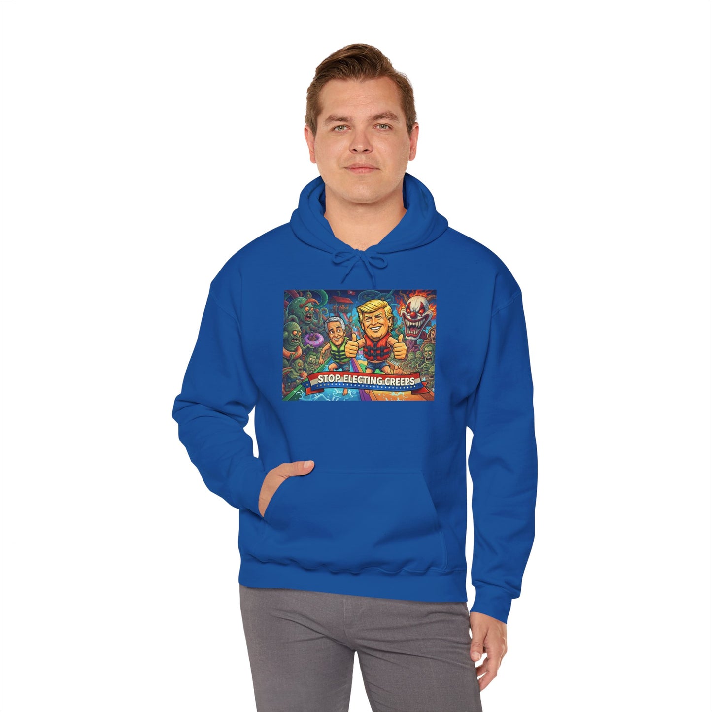 Stop Selecting Creeps Hoodie — Satirical Political Graphic Pullover
