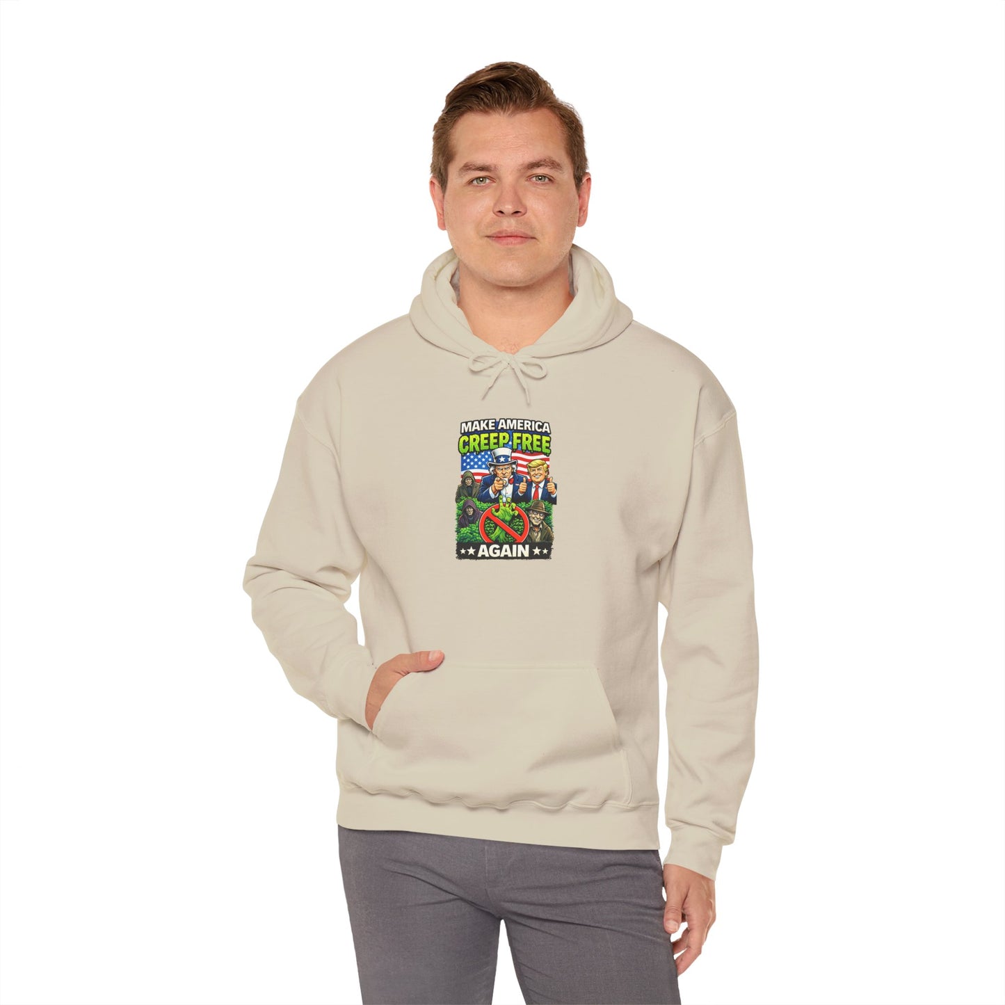 Hoodie — 'Creep-Free Again' Retro Horror Movie Poster Pullover