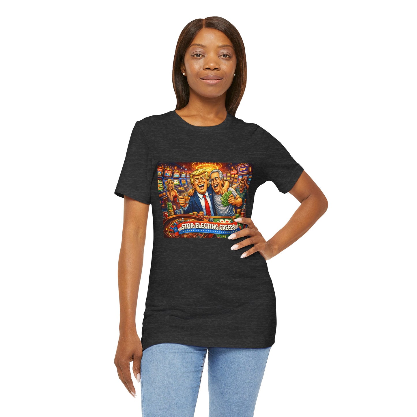 Stop Electing Creeps Graphic Tee — Political Satire T‑Shirt