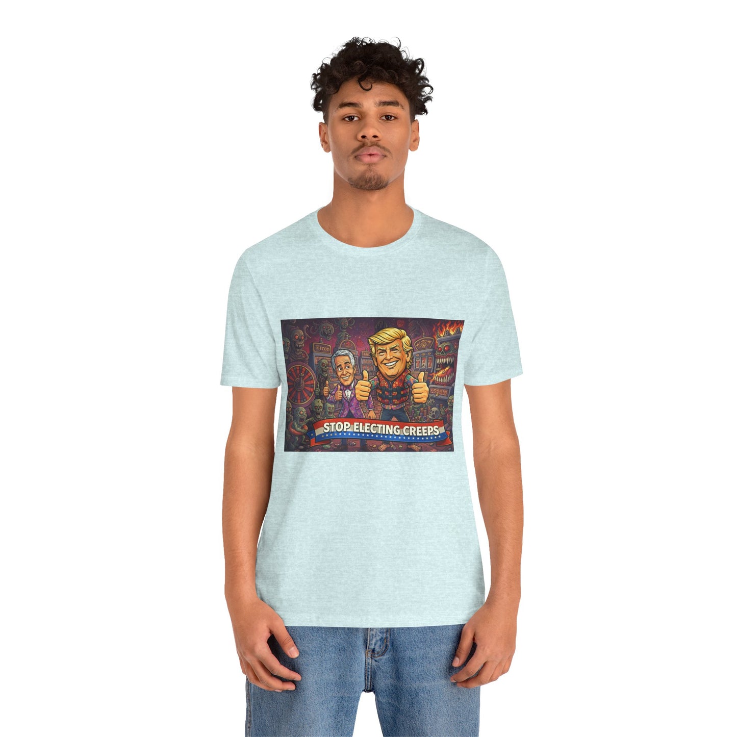Political Satire Tee — "Stop Electing Creeps" Graphic Shirt