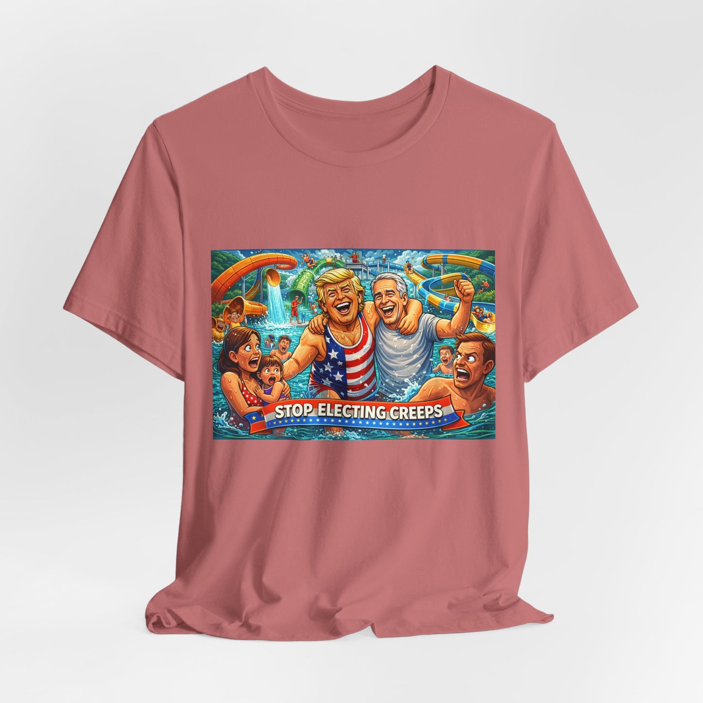 T‑Shirt — "Stop Fleecing Creeps" Beach Party Graphic Tee