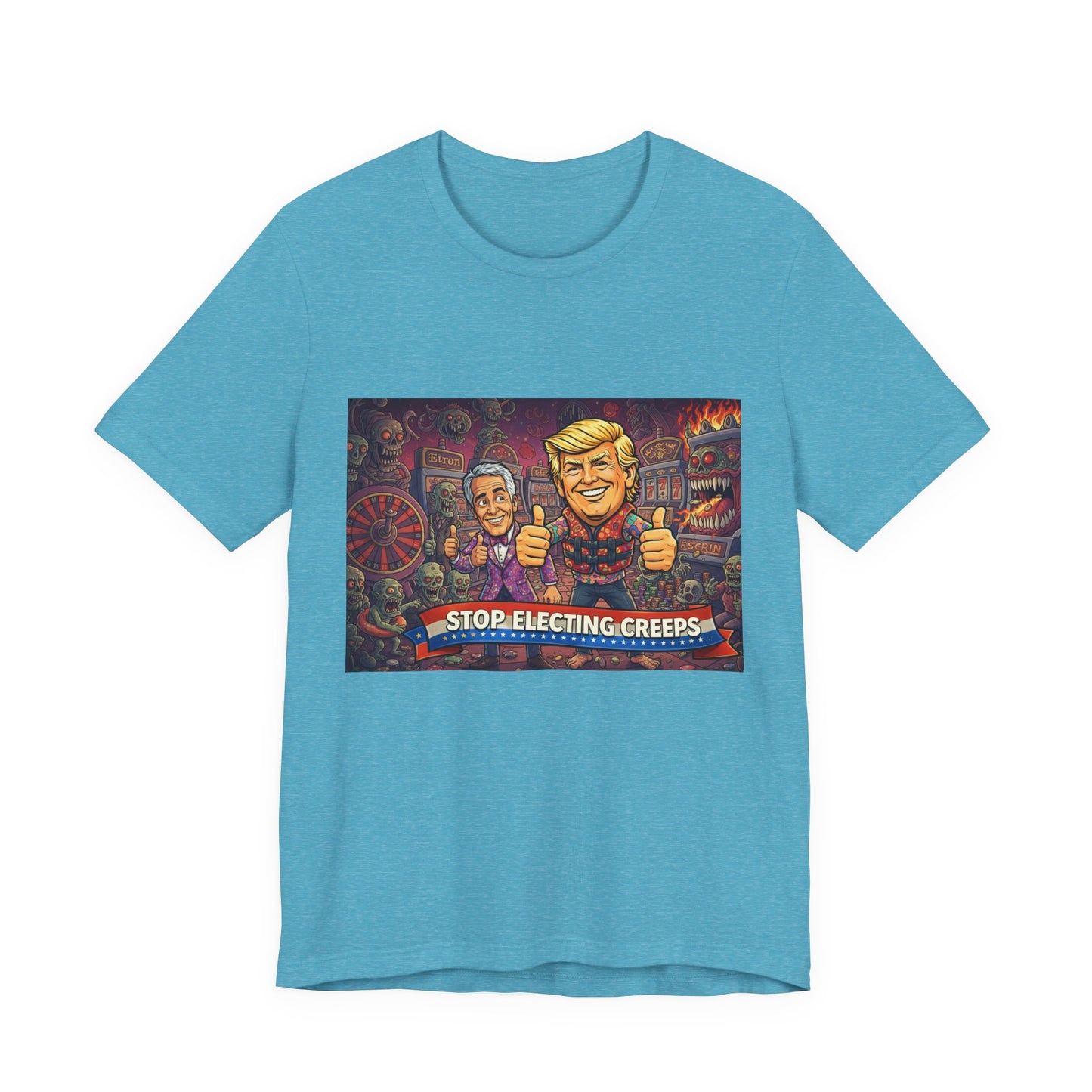 Political Satire Tee — "Stop Electing Creeps" Graphic Shirt
