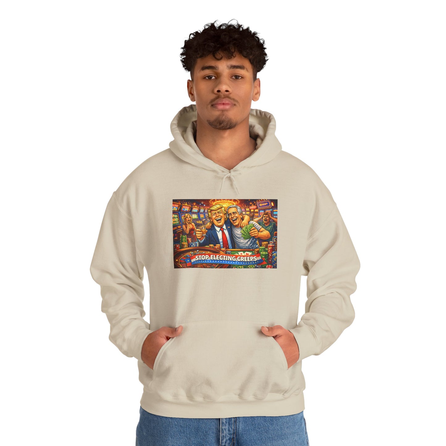 Political Parody Hoodie — 'Stop Blanching Beer' Colorful Satire Design
