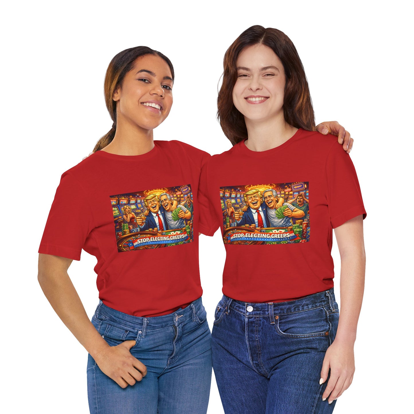 Stop Electing Creeps Graphic Tee — Political Satire T‑Shirt
