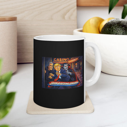 Coffee Mug — Cozy Nighttime Reading Illustration Ceramic Mug (11oz, 15oz)