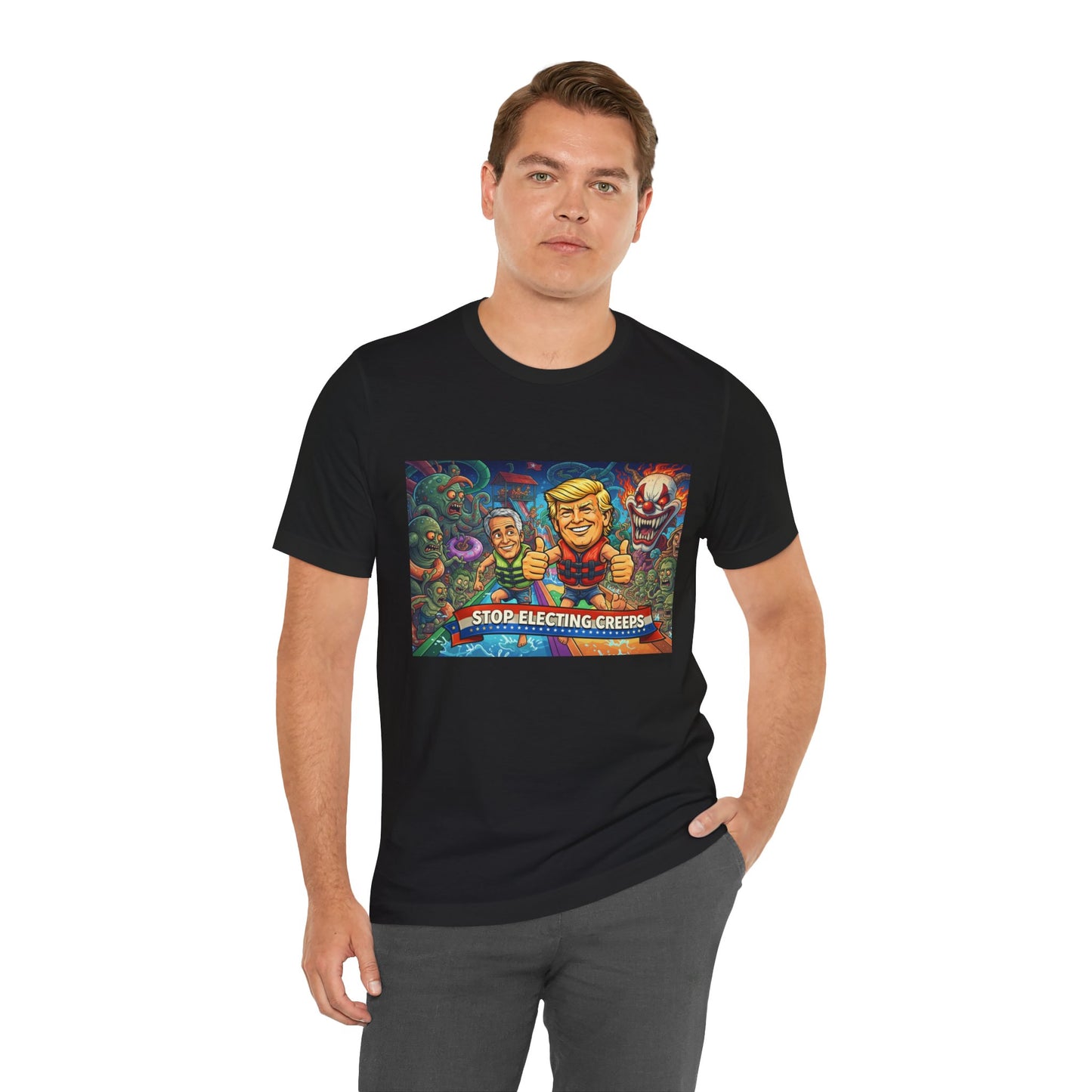 Political Graphic Tee — "Stop Electing Creeps" Bold Protest T‑Shirt