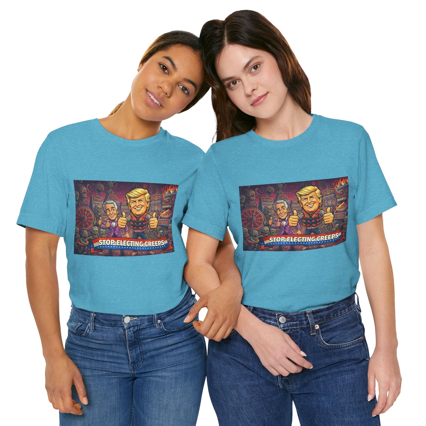 Political Satire Tee — "Stop Electing Creeps" Graphic Shirt