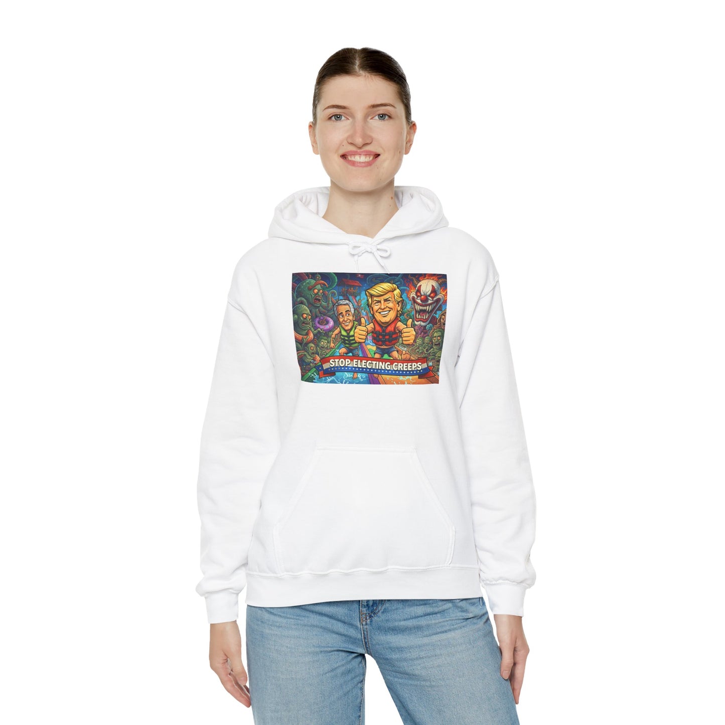 Stop Selecting Creeps Hoodie — Satirical Political Graphic Pullover