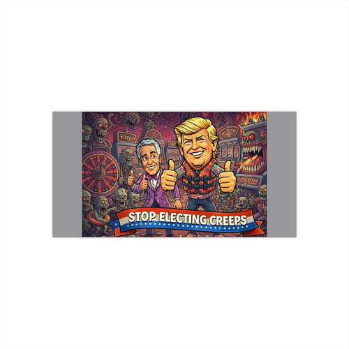 Bumper Sticker — "Stop Electing Creeps" Political Car Decal (Trump Cartoon)
