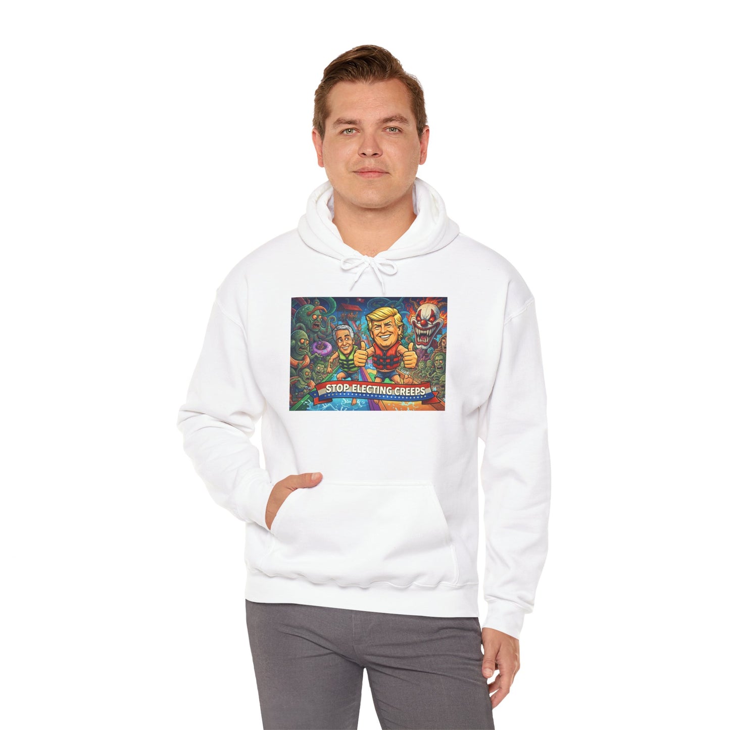 Stop Selecting Creeps Hoodie — Satirical Political Graphic Pullover