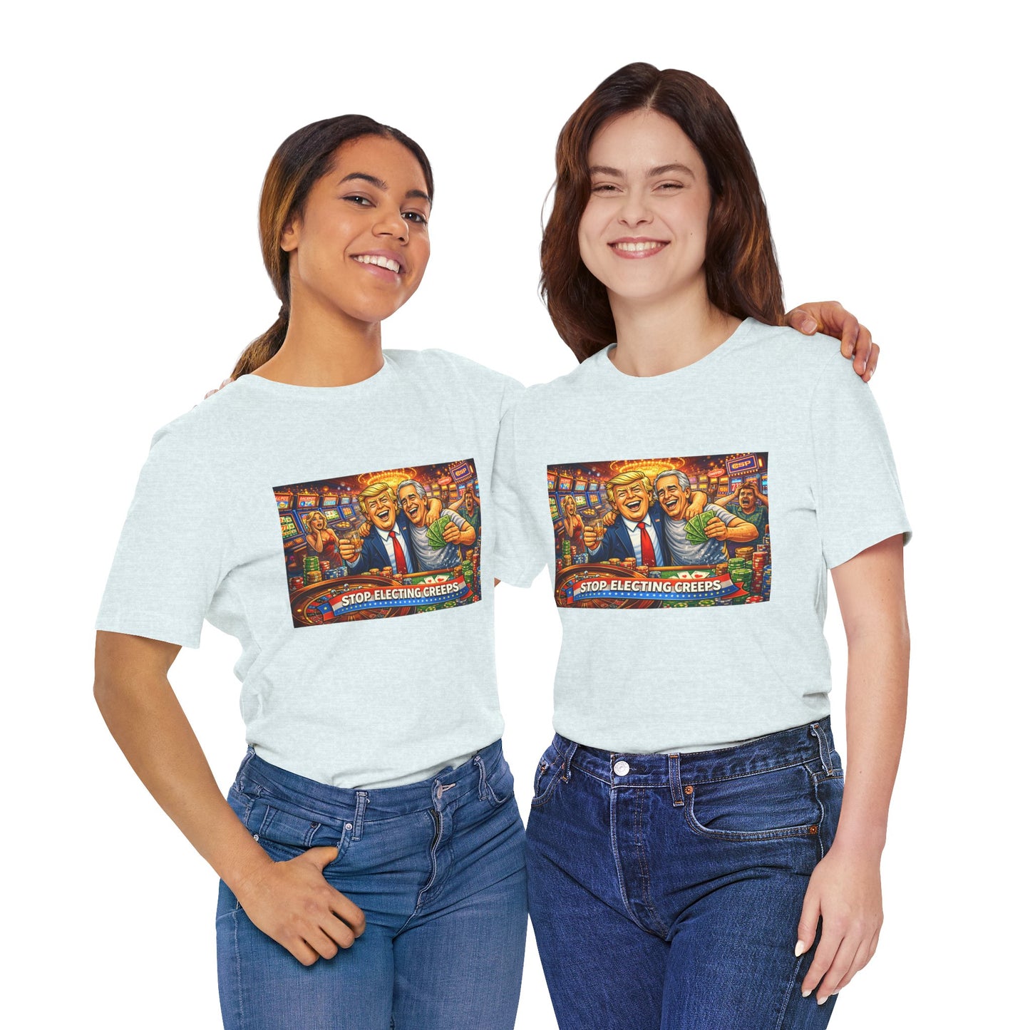 Stop Electing Creeps Graphic Tee — Political Satire T‑Shirt