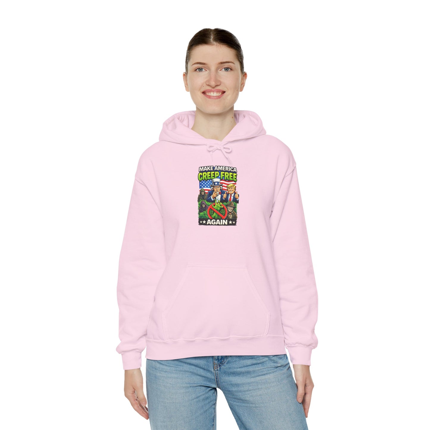 Hoodie — 'Creep-Free Again' Retro Horror Movie Poster Pullover