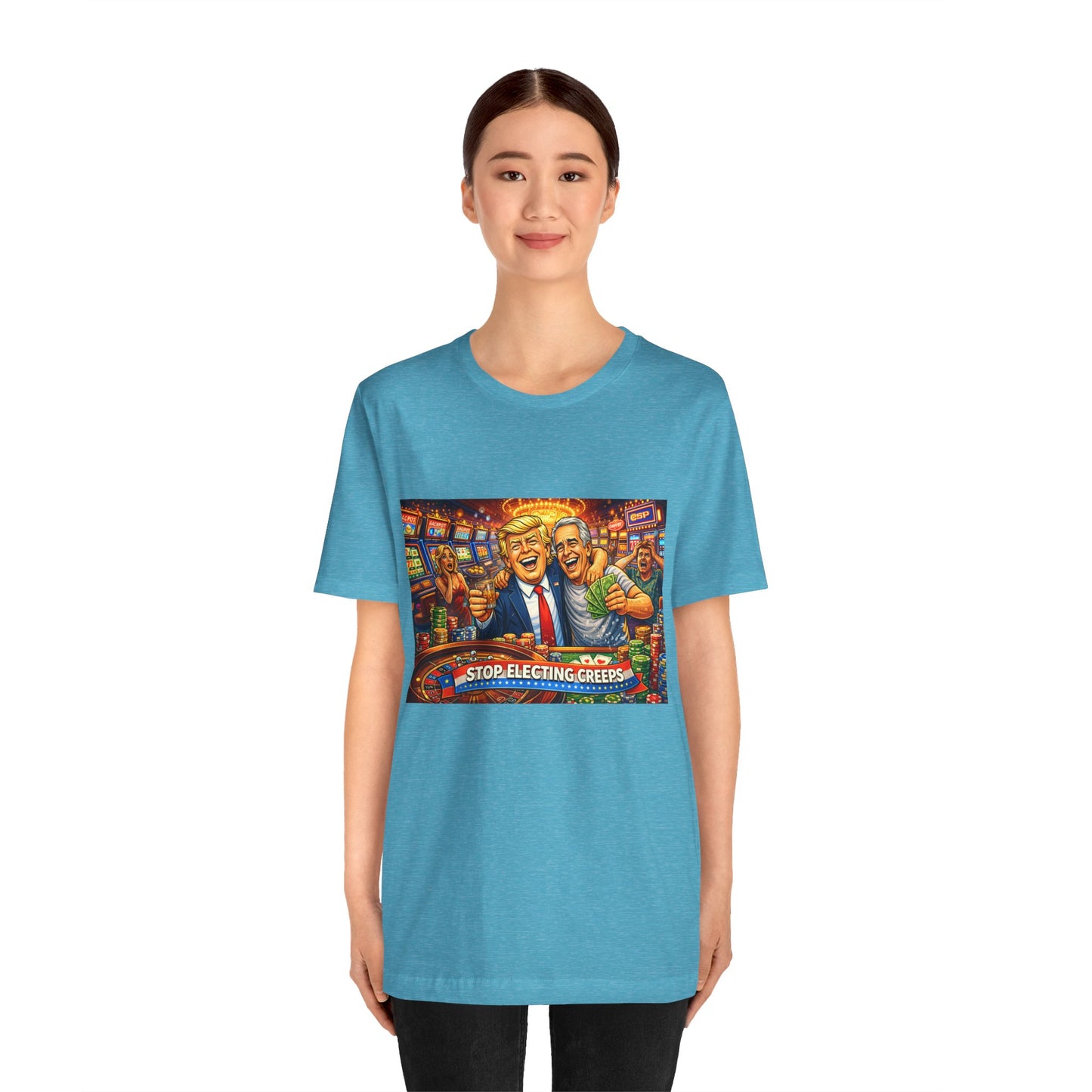 Stop Electing Creeps Graphic Tee — Political Satire T‑Shirt