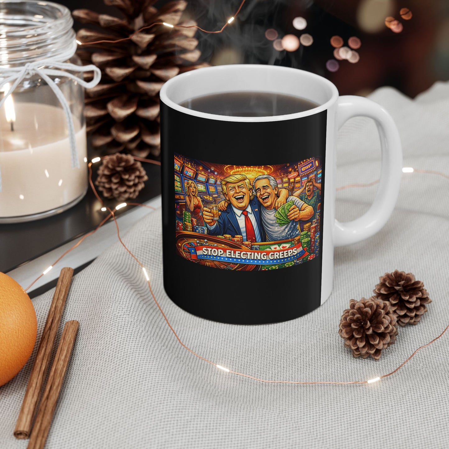 Gamer Arcade Ceramic Mug — Retro Slot Machine Art Coffee Cup (11oz & 15oz)