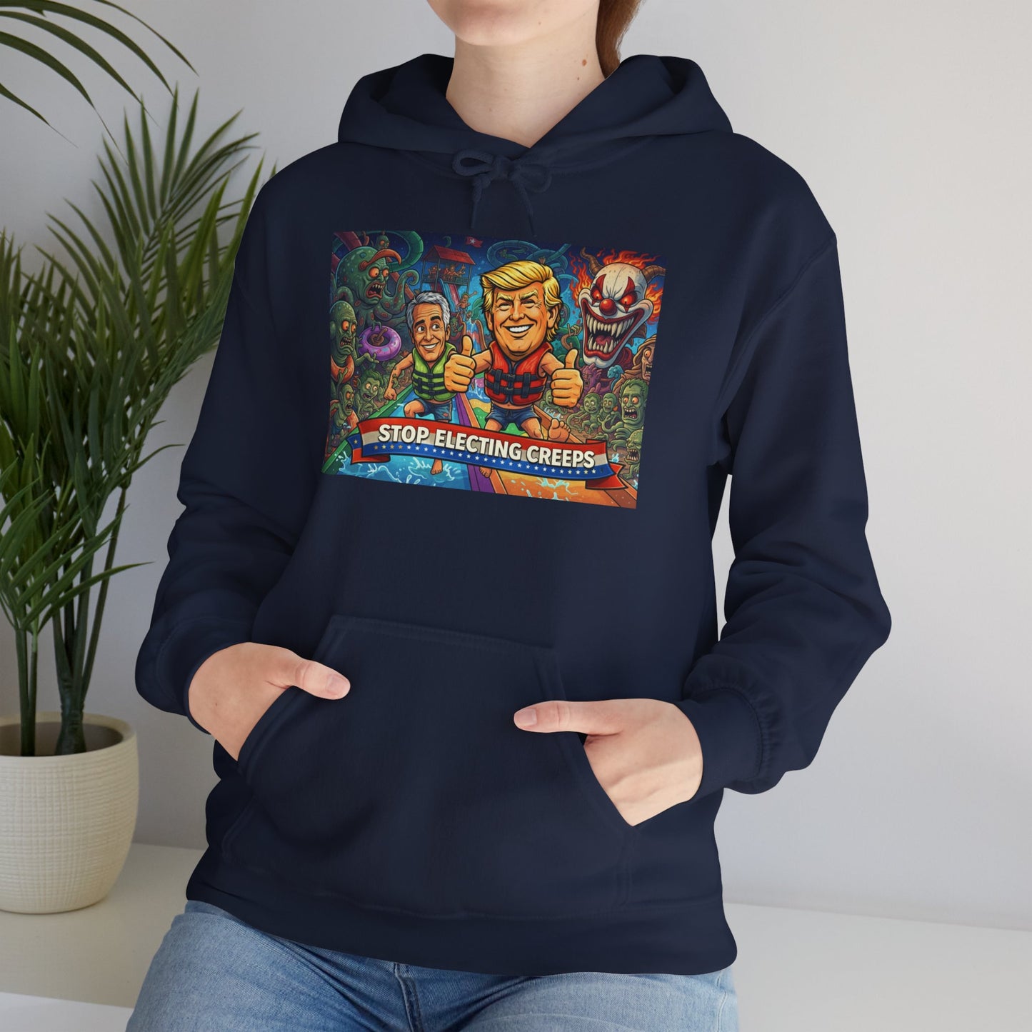Stop Selecting Creeps Hoodie — Satirical Political Graphic Pullover
