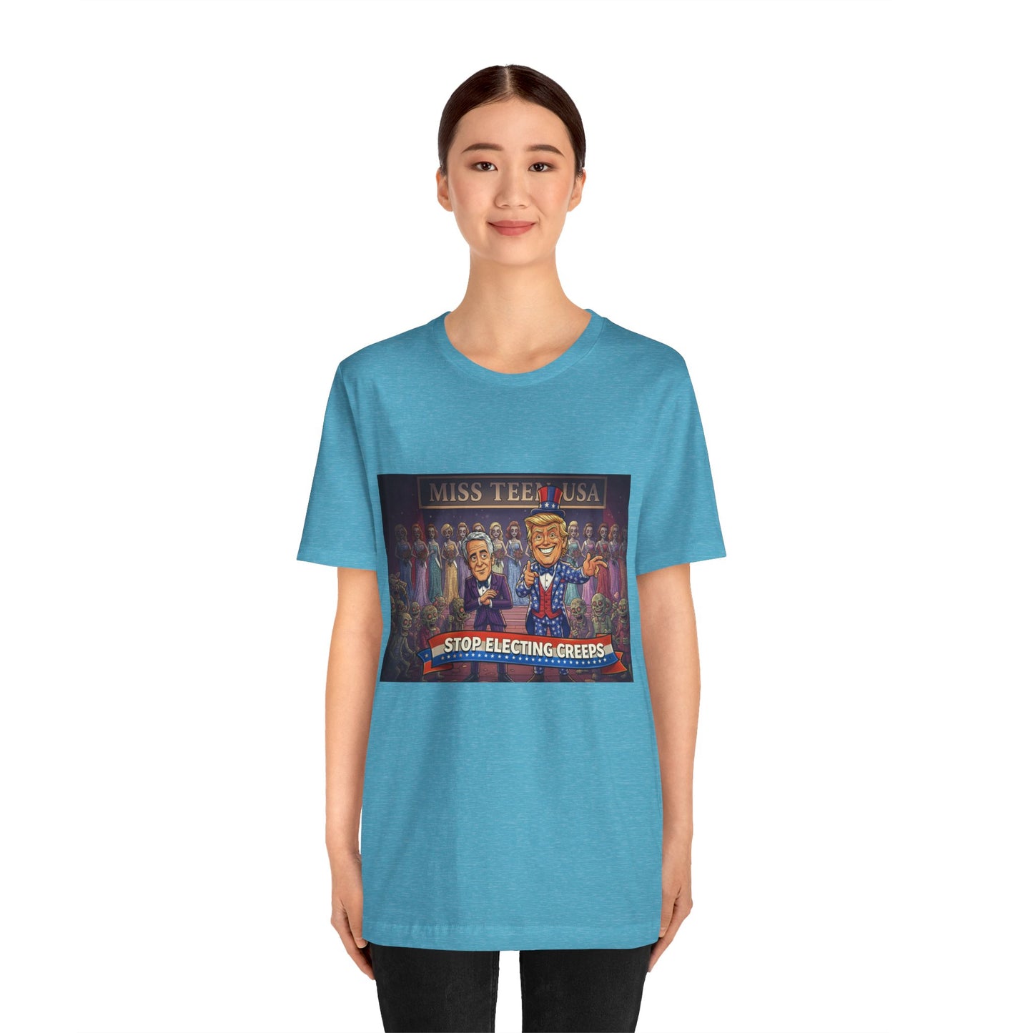 Political Satire Tee – "Stop Electing Creeps" Graphic Shirt