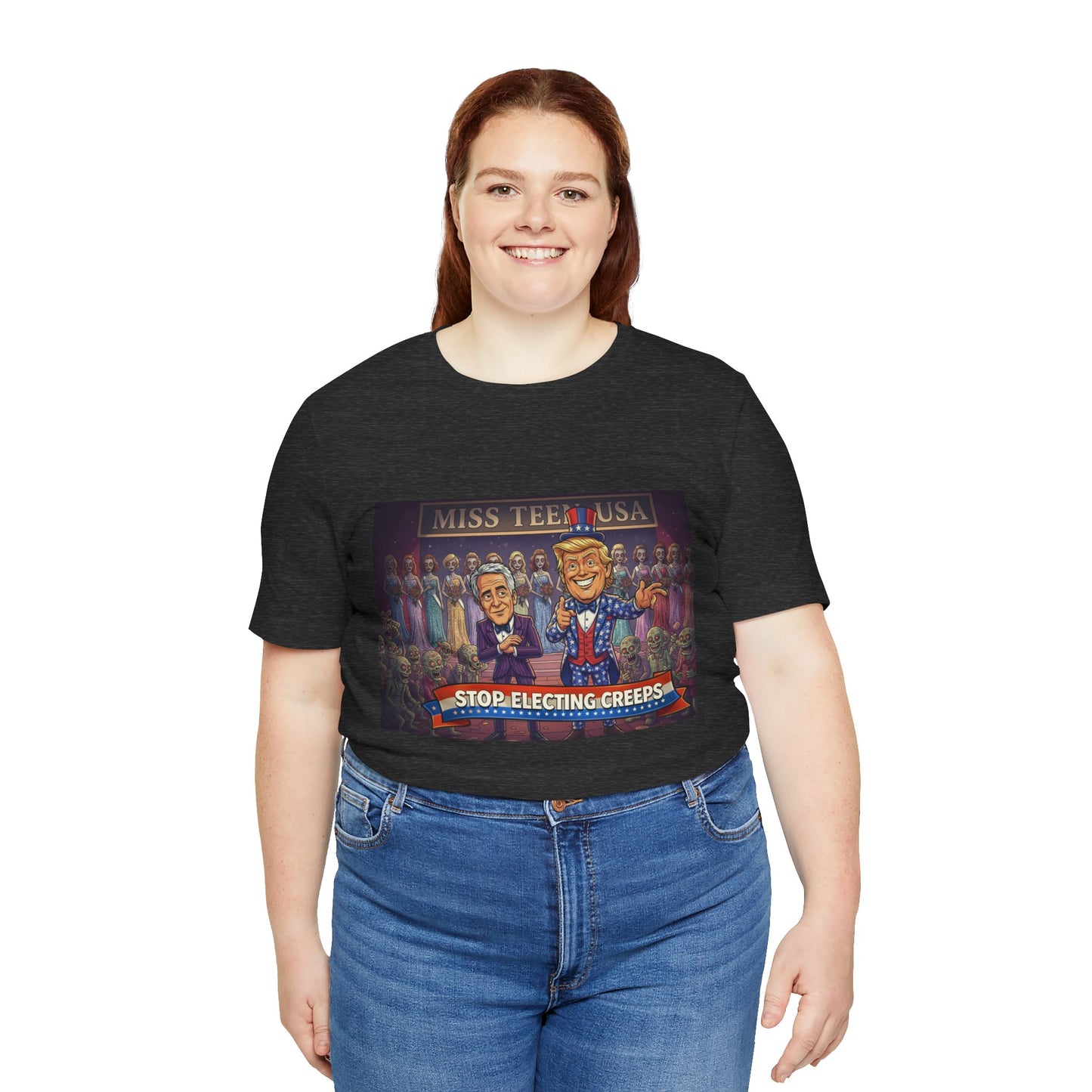 Political Satire Tee – "Stop Electing Creeps" Graphic Shirt