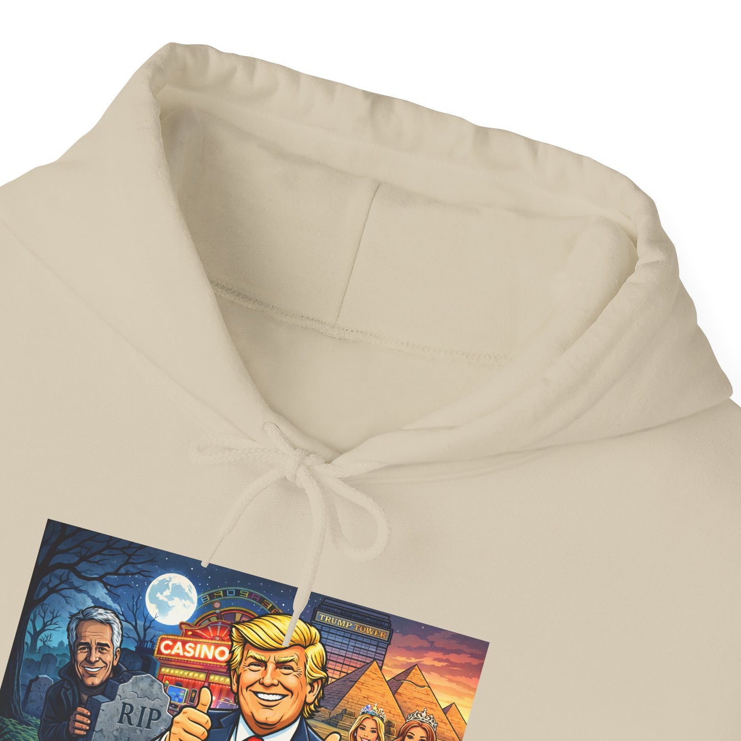 Political Hoodie — 'Make America Grateful' Cartoon Trump & Supporters Graphic Hoodie