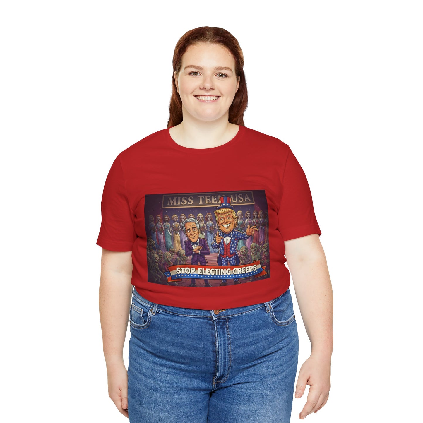 Political Satire Tee – "Stop Electing Creeps" Graphic Shirt