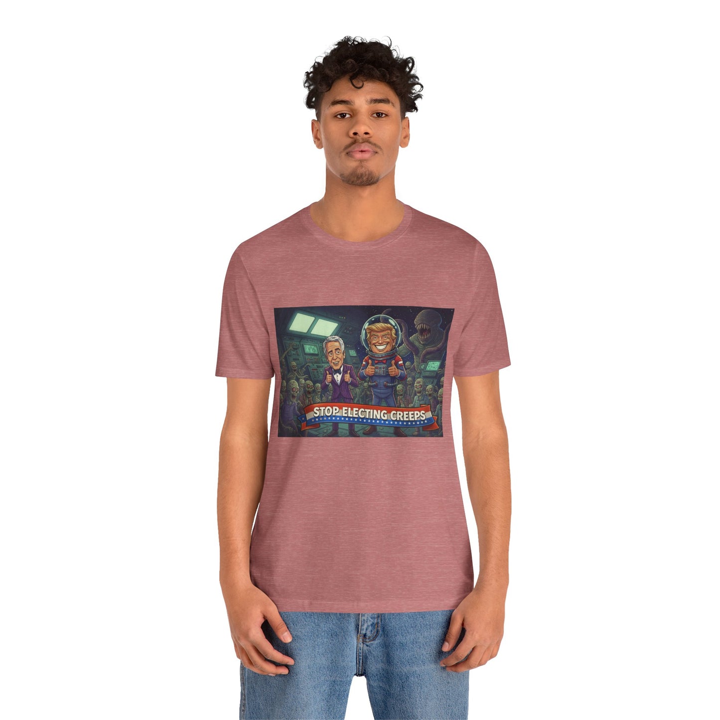 Political Satire Tee — “Stop Electing Creeps” Graphic Shirt