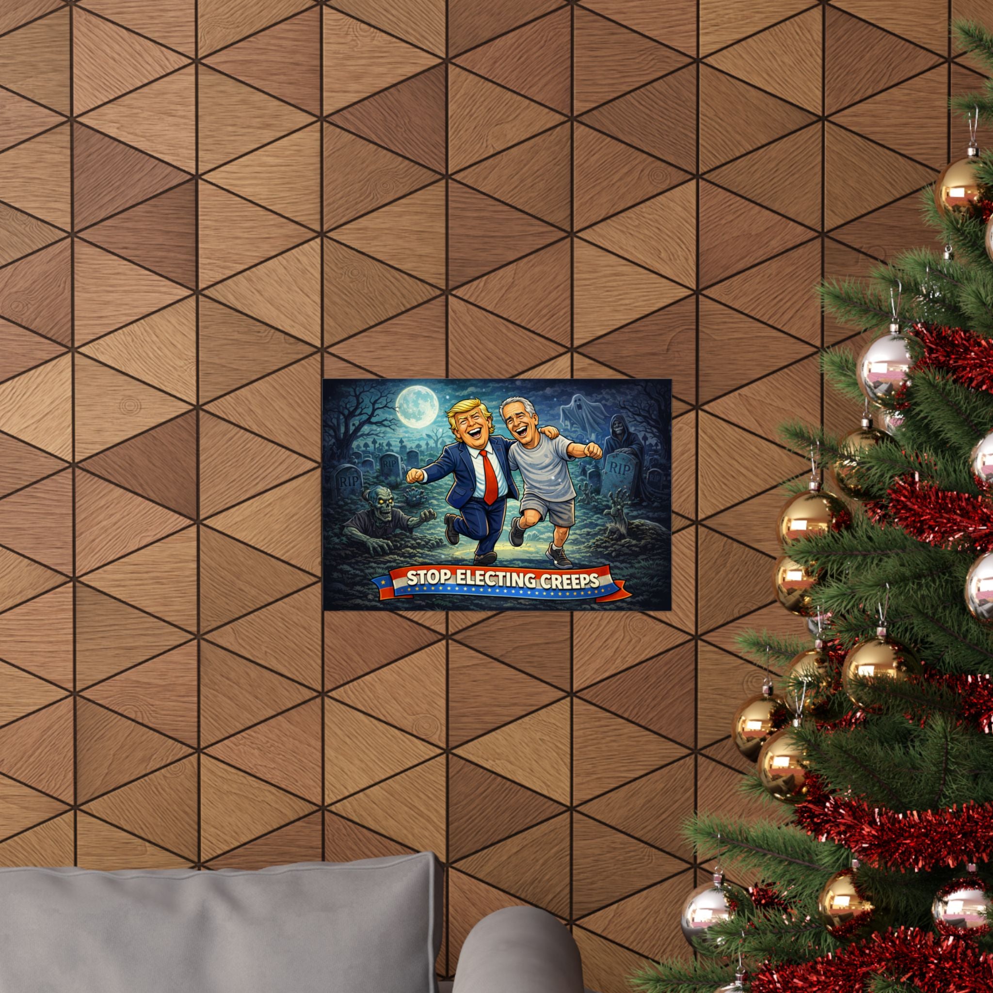 Matte Horizontal Poster — "Stop Electing Creeps" Political Satire Print