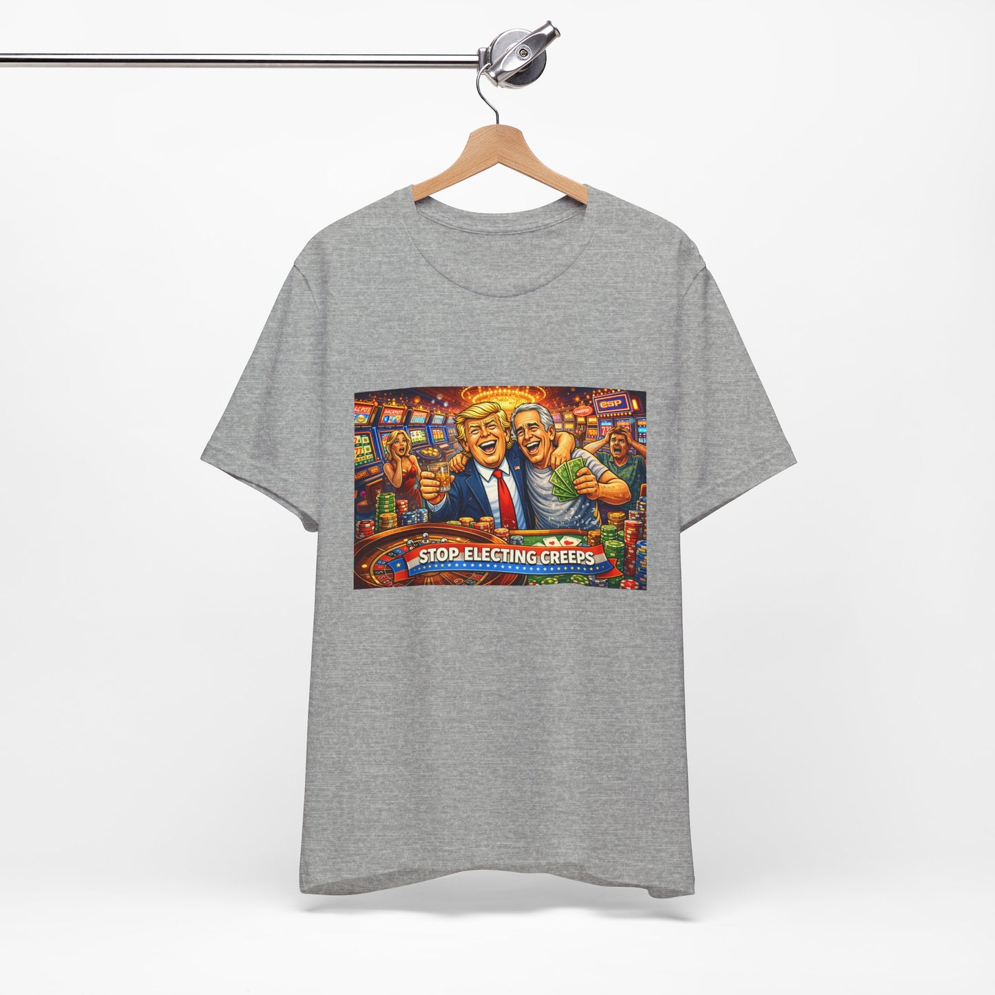 Stop Electing Creeps Graphic Tee — Political Satire T‑Shirt