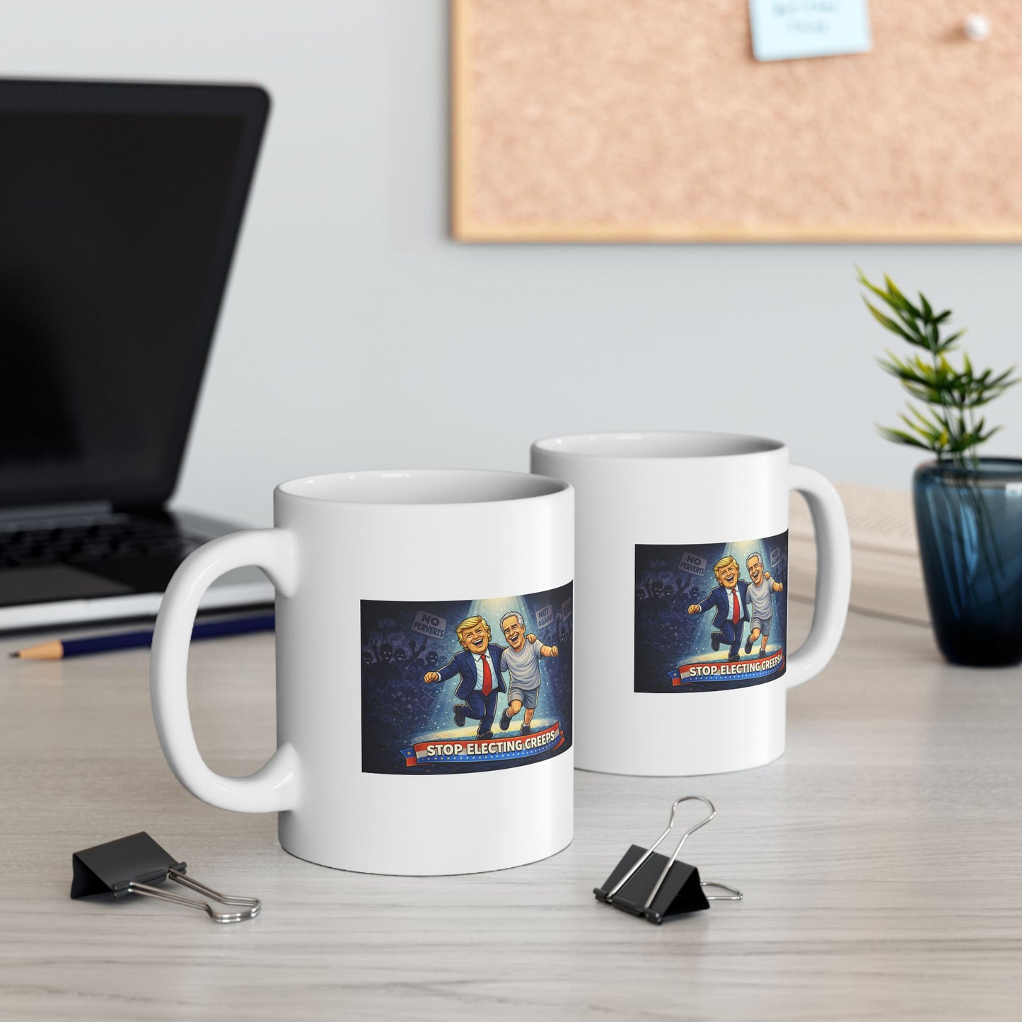 Ceramic Mug — Retro Neon Motorcycle Nightscape Coffee Cup (11oz, 15oz)