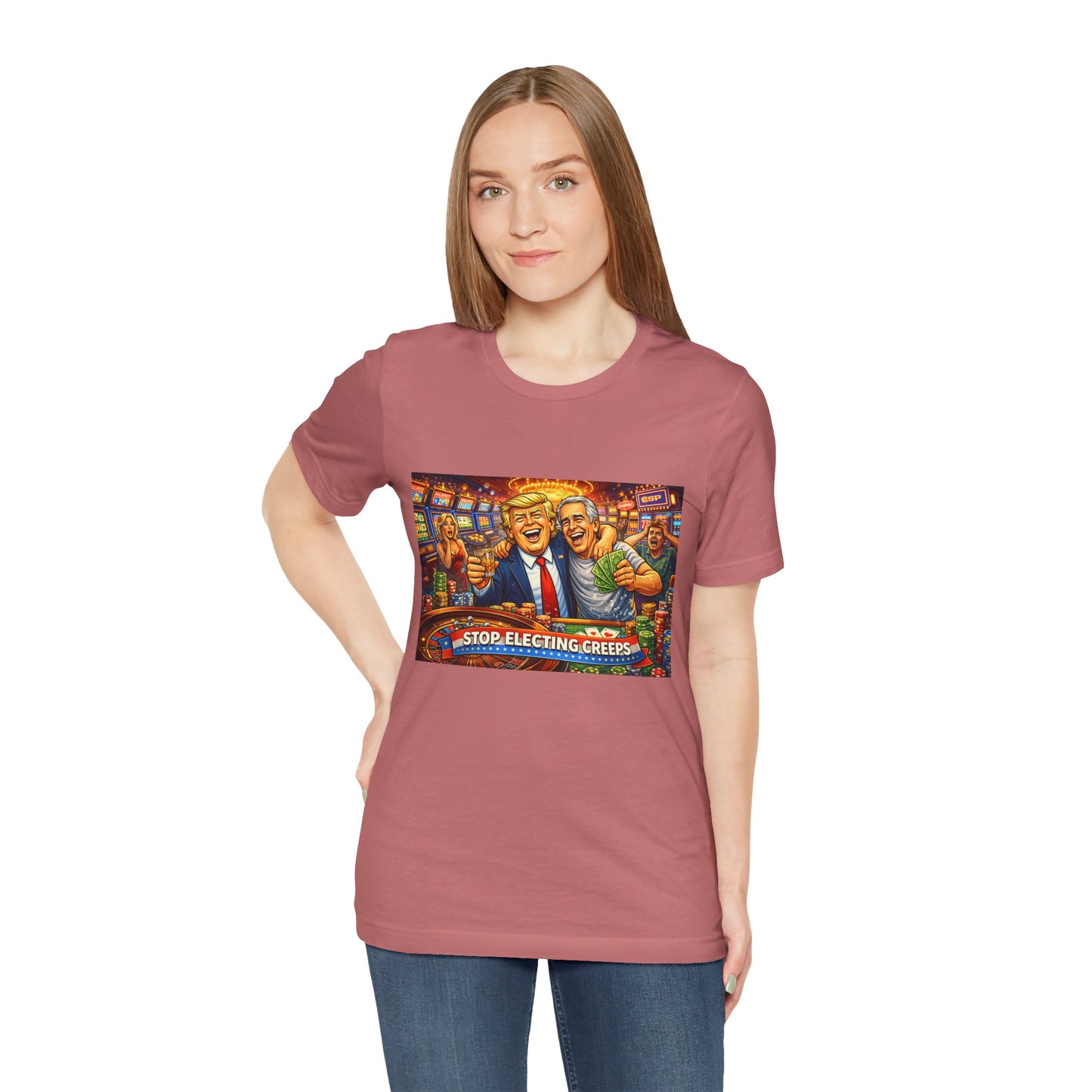 Stop Electing Creeps Graphic Tee — Political Satire T‑Shirt