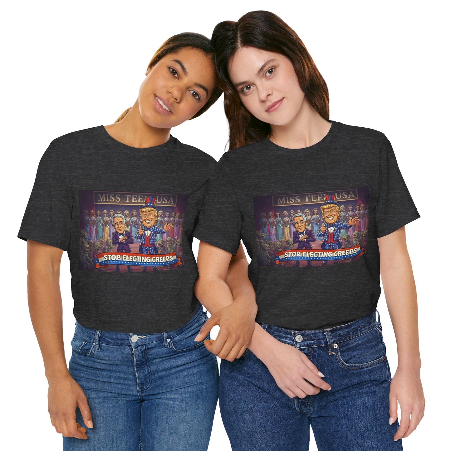Political Satire Tee – "Stop Electing Creeps" Graphic Shirt