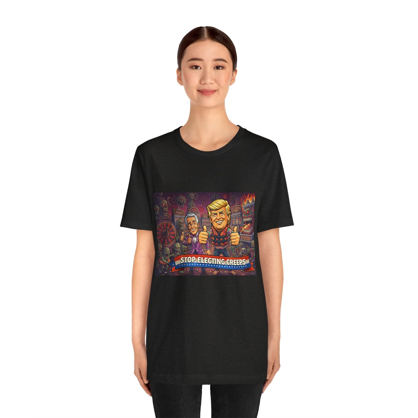 Political Satire Tee — "Stop Electing Creeps" Graphic Shirt