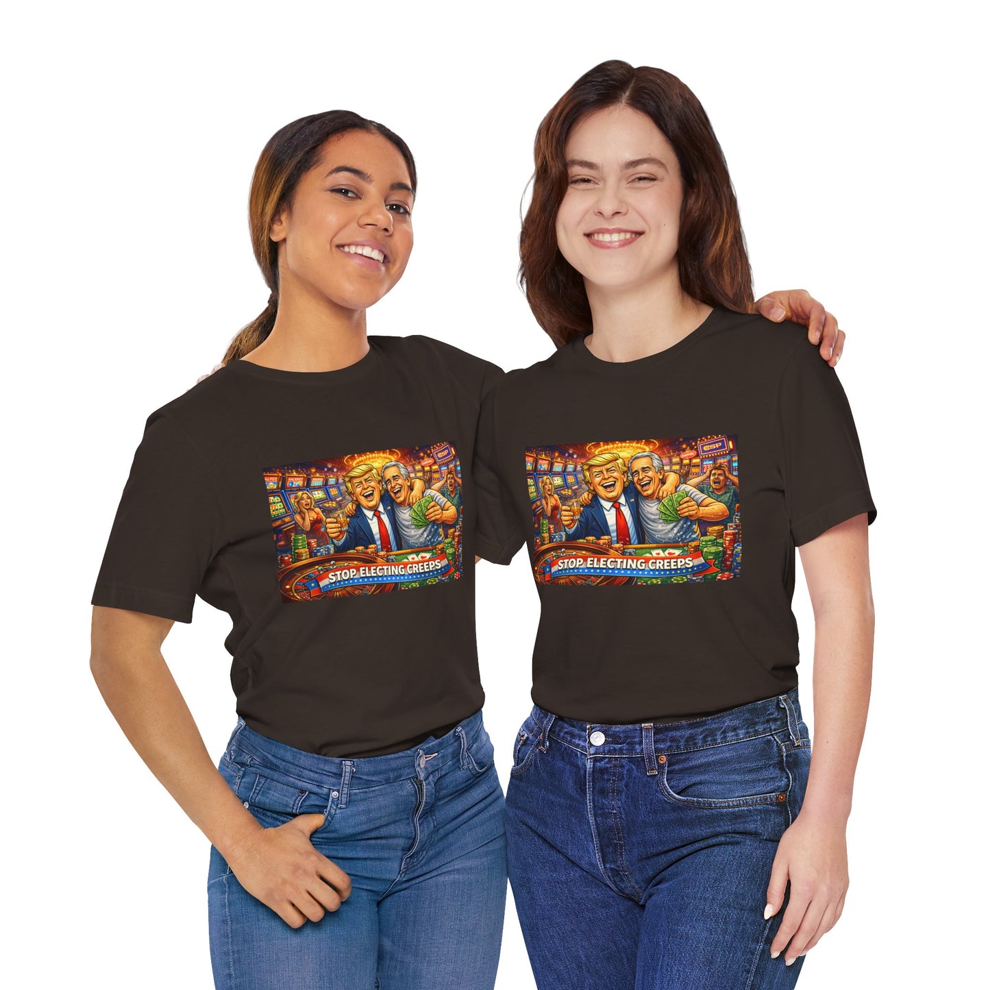 Stop Electing Creeps Graphic Tee — Political Satire T‑Shirt