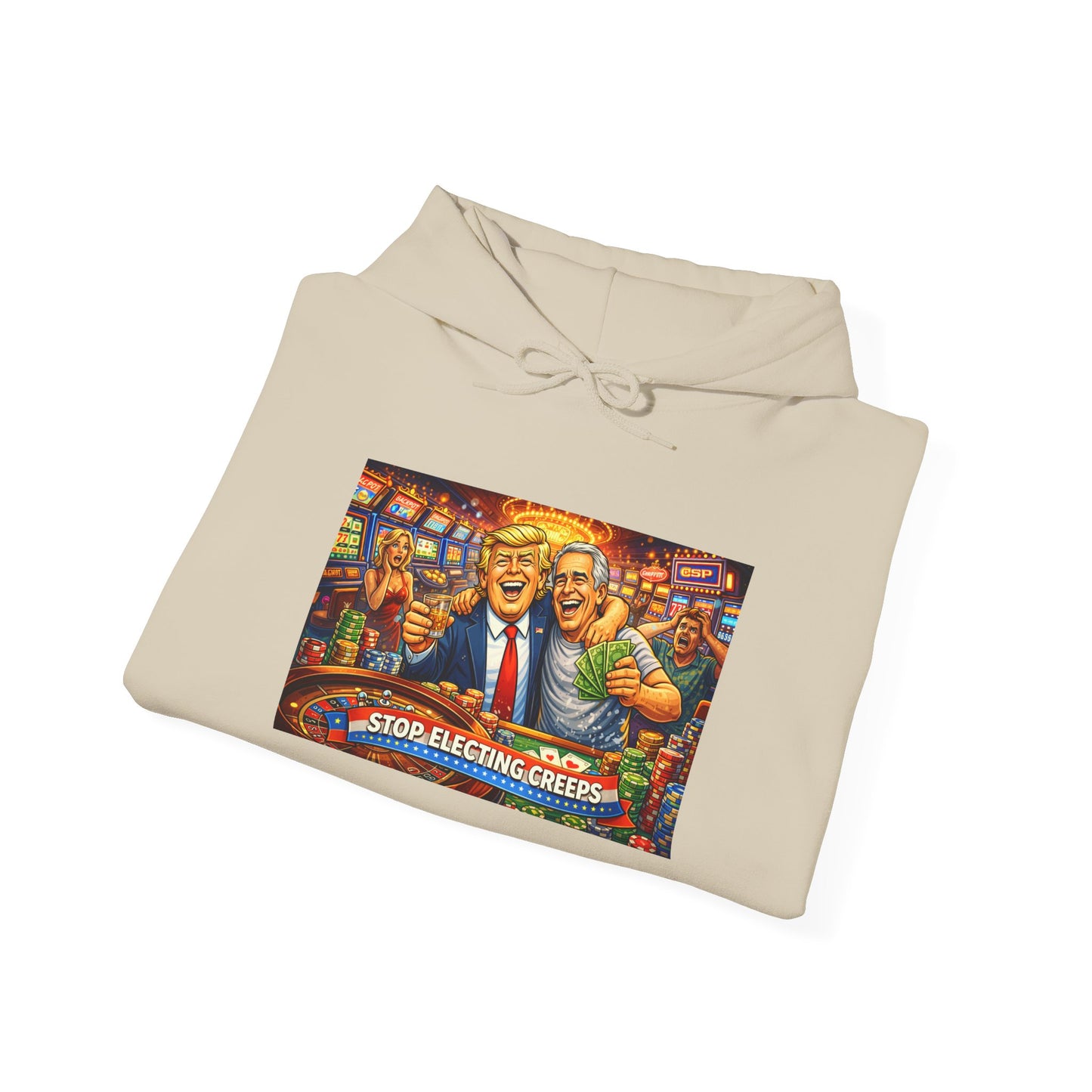 Political Parody Hoodie — 'Stop Blanching Beer' Colorful Satire Design