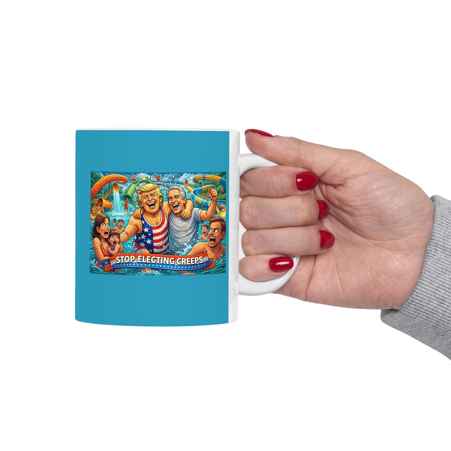 Beach Day Ceramic Mug — Retro Surfing Cartoon Design (11oz & 15oz)