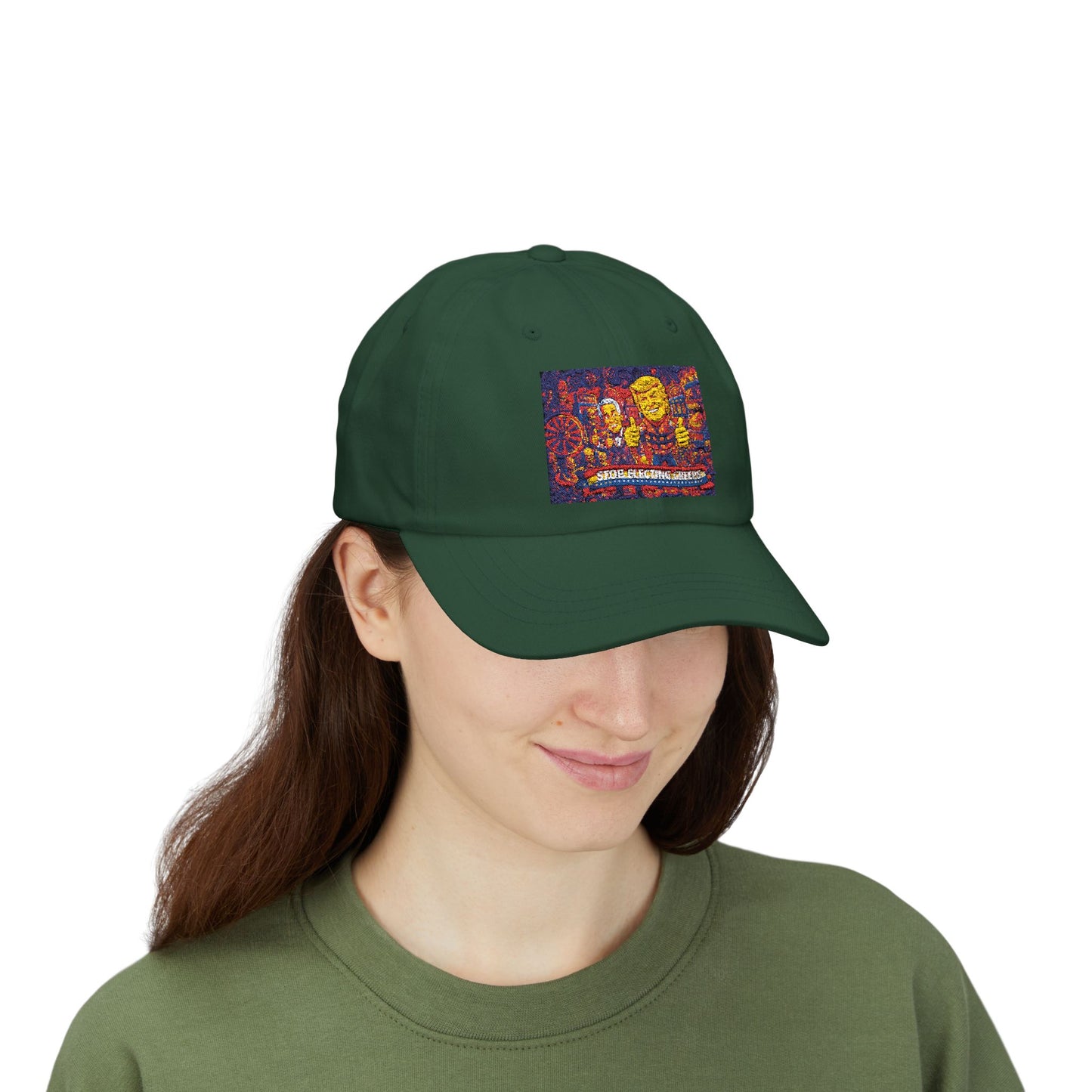 Dad Cap — Colorful Mosaic Cartoon Patch "Doing A Racing Green"