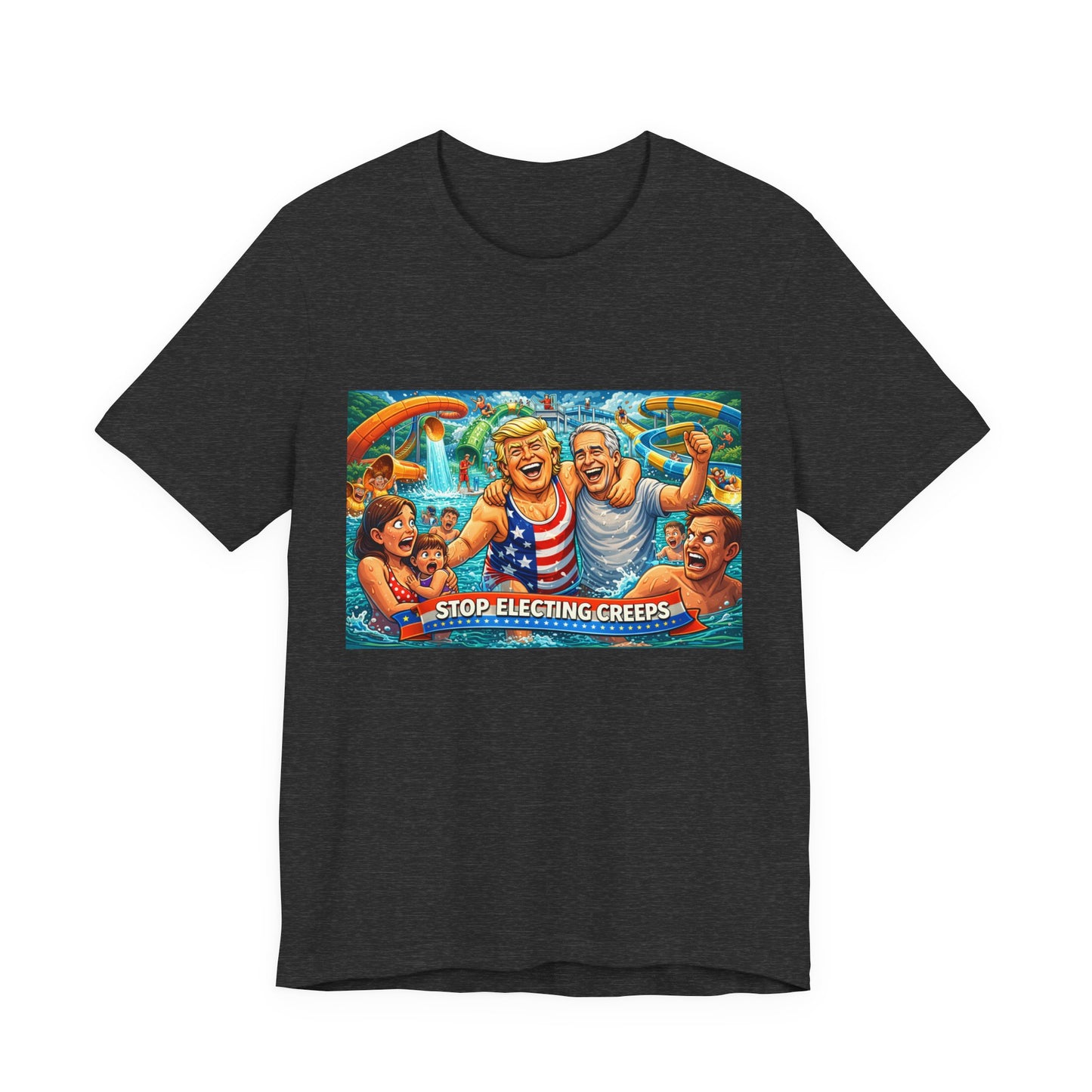 T‑Shirt — "Stop Fleecing Creeps" Beach Party Graphic Tee